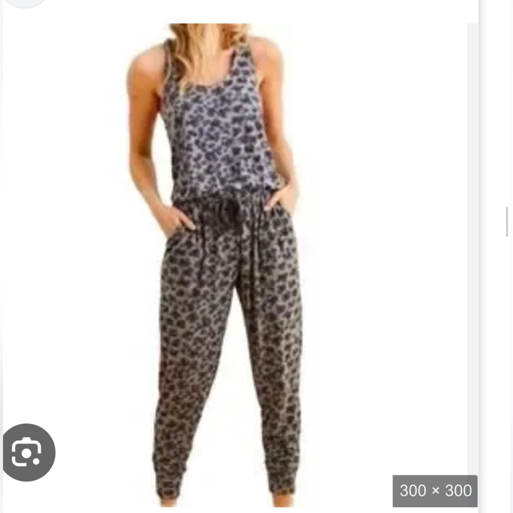 Aerie Gray and Black Jumpsuit with Relaxed Fit (FINALPRICEDROP)